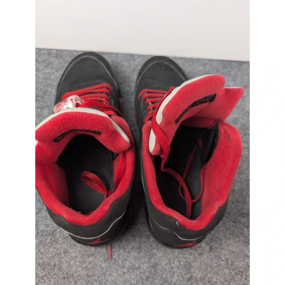 Air Jordan 5 Retro Low Alternate 90 Men's 12 819171-001 Black Gym Red Sneakers